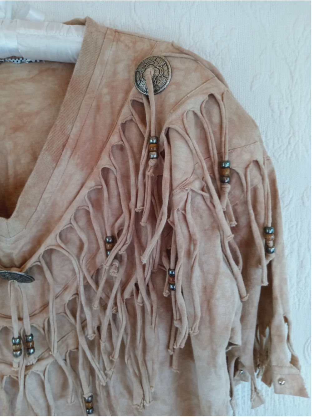 Western Fringe Tie Dye Shirt and Pants set vintage 80s native American Southwest - Picture 6 of 16